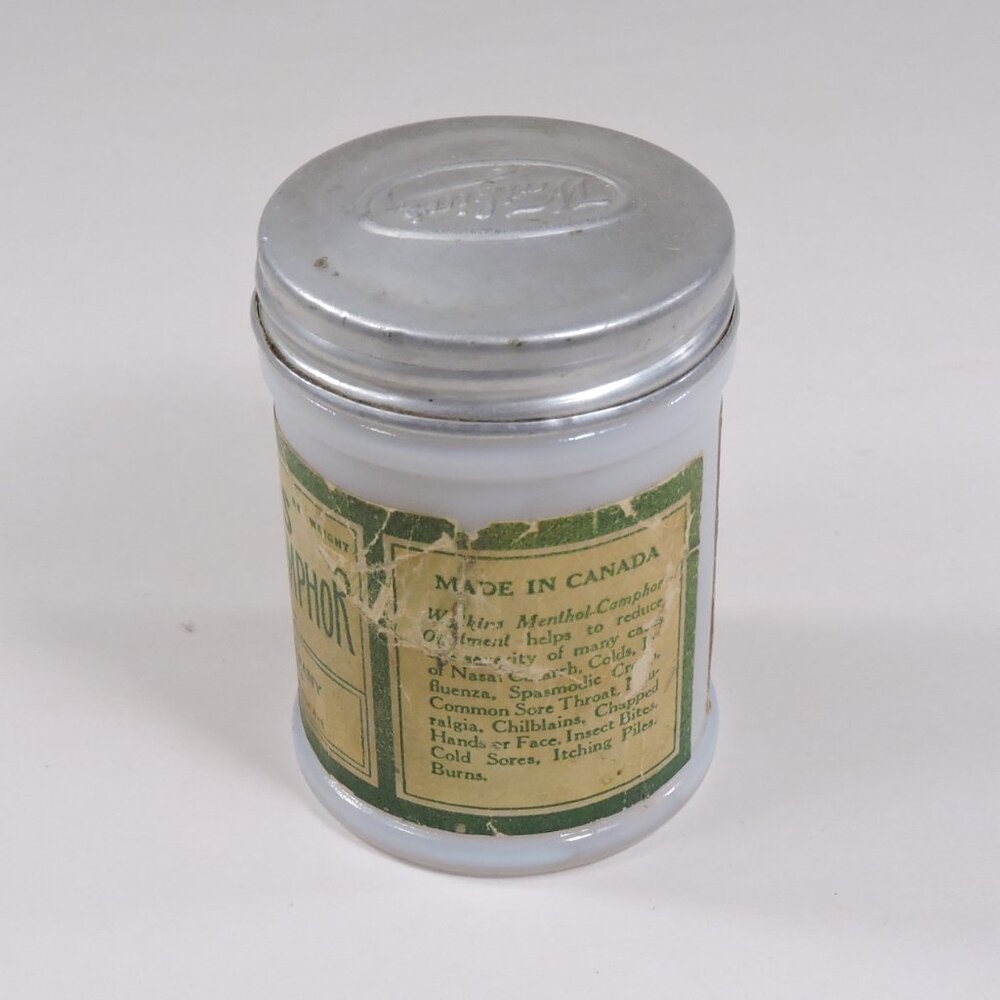 Vintage Watkins & Resinol Milk Glass Jars - Decor - Display - Empty No Contents - Picture 5 of 11